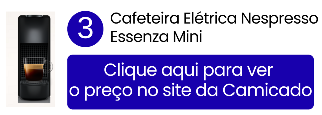 Nespresso Essenza Mini preta ocupando o mínimo de espaço na Camicado.
