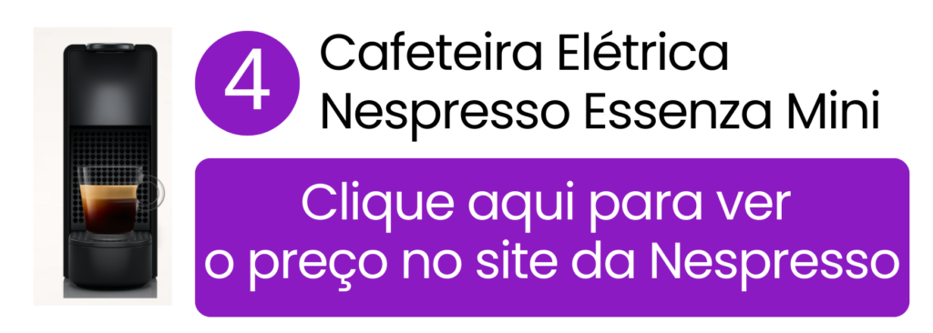 Cafeteira Nespresso Essenza Mini oficial, preparo rápido e design minimalista.