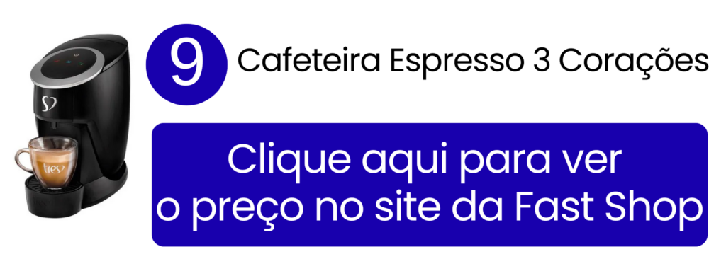 Cafeteira espresso Três Corações Touch preta automática na Fast Shop.