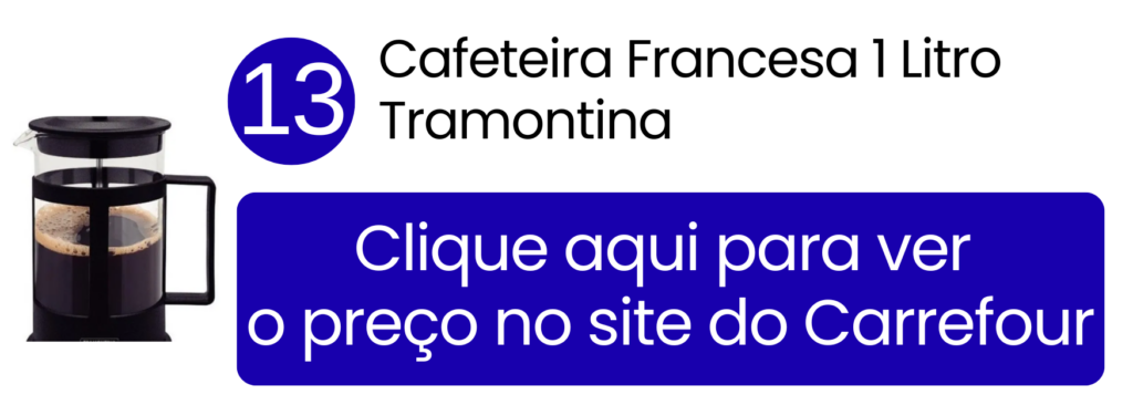 Cafeteira francesa Tramontina de 1 litro ideal para famílias no Carrefour.