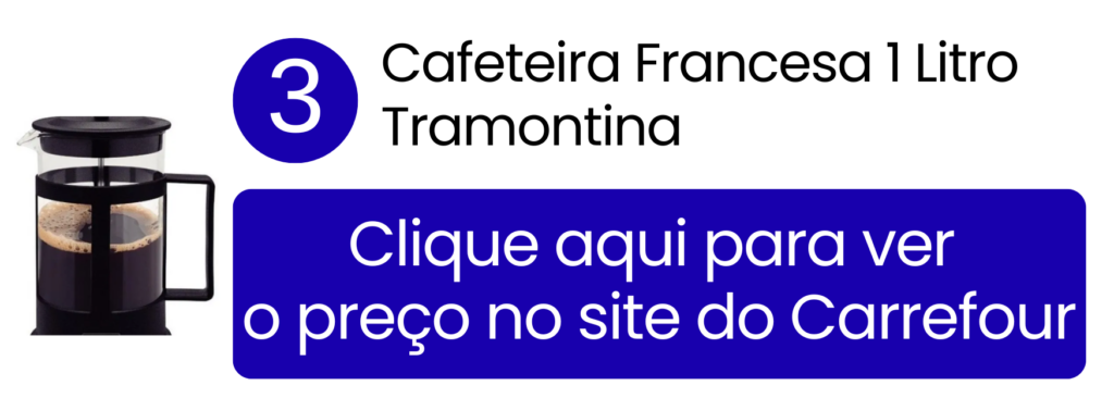 Cafeteira francesa Tramontina de 1 litro com fácil limpeza no Carrefour.