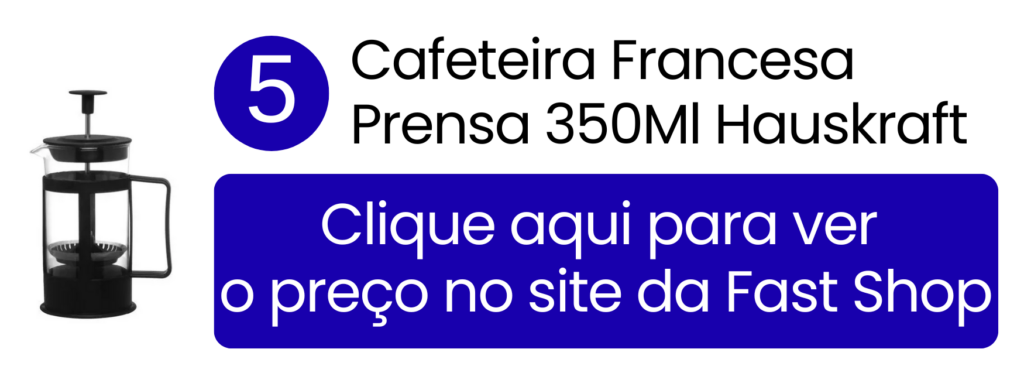 Cafeteira francesa Hauskraft 350ml compacta para uso individual na Fast Shop.