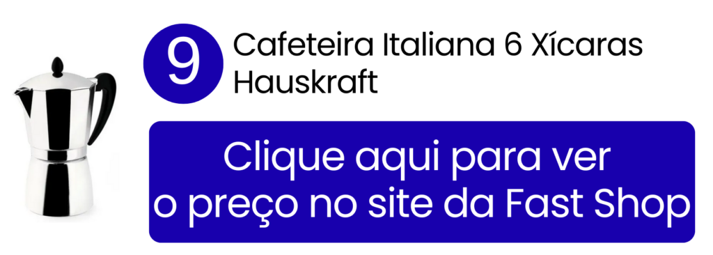 Cafeteira italiana Hauskraft de 6 xícaras com preço acessível na Fast Shop.