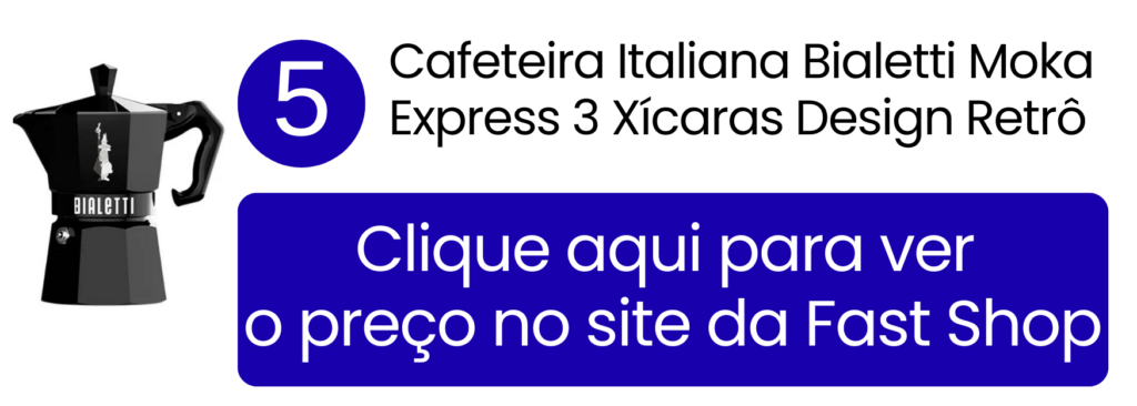 Cafeteira italiana Bialetti Moka Express edição exclusive preta retrô na Fast Shop.