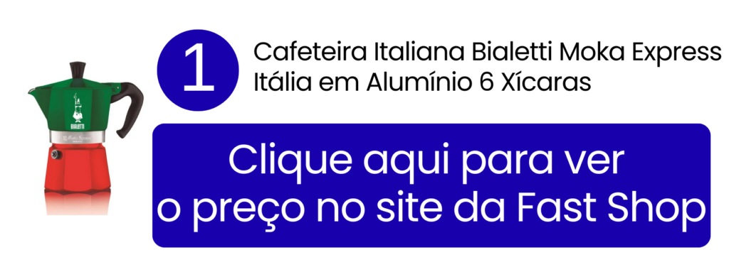 Cafeteira italiana Bialetti Moka Express Itália em alumínio resistente na Fast Shop.