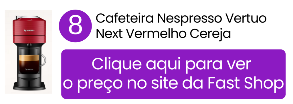 Máquina de café Nespresso Vertuo Next vermelha com sistema automatizado na Fast Shop.