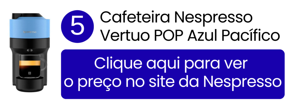 Cafeteira Vertuo POP azul oficial compacta para diferentes tamanhos de xícaras.