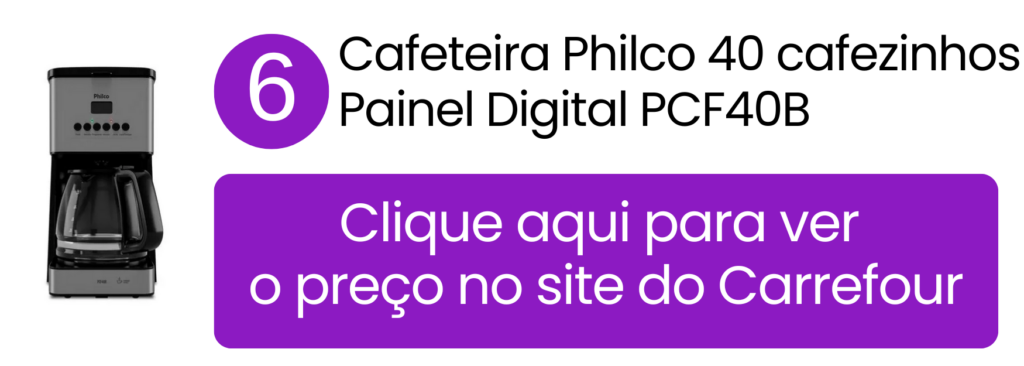 Cafeteira Philco PCF40B programável para grandes famílias no Carrefour.