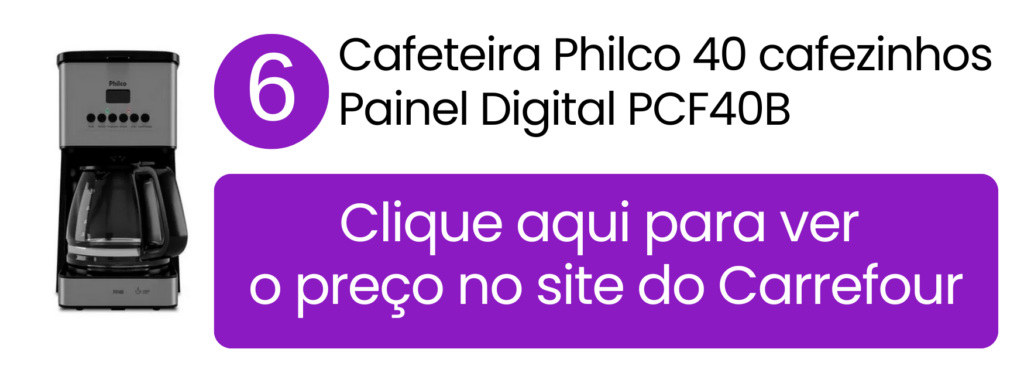 Cafeteira Philco PCF40B programável de alta eficiência no Carrefour.