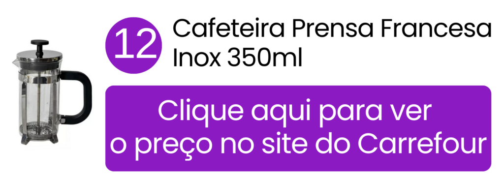 Cafeteira prensa francesa em inox 350ml resistente no Carrefour.