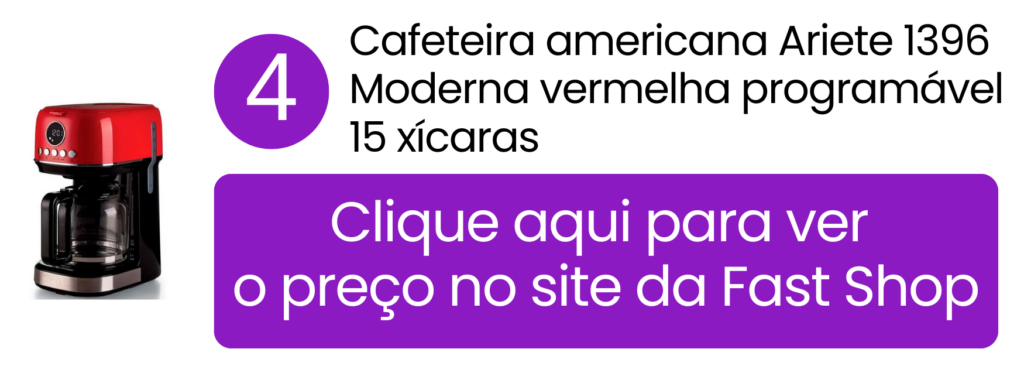 Cafeteira Ariete 1396 Moderna vermelha compacta e eficiente na Fast Shop.