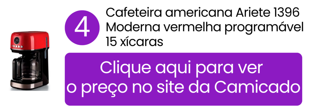 Cafeteira Ariete 1396 Moderna programável para cozinhas pequenas na Camicado.