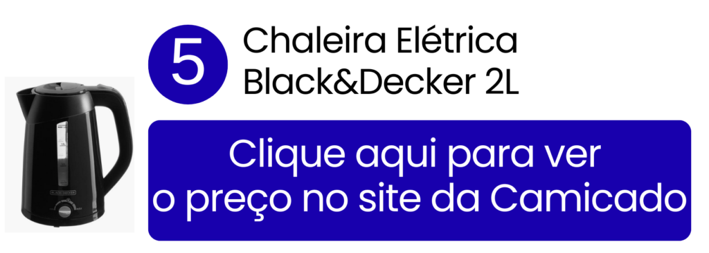 Chaleira Black&Decker de alta capacidade para famílias no site da Camicado.