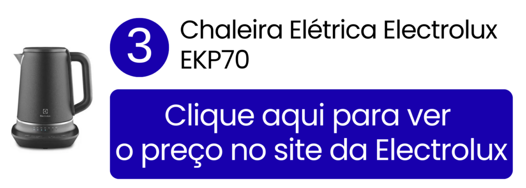 Chaleira elétrica Electrolux Expert EKP70 projetada para alta durabilidade.