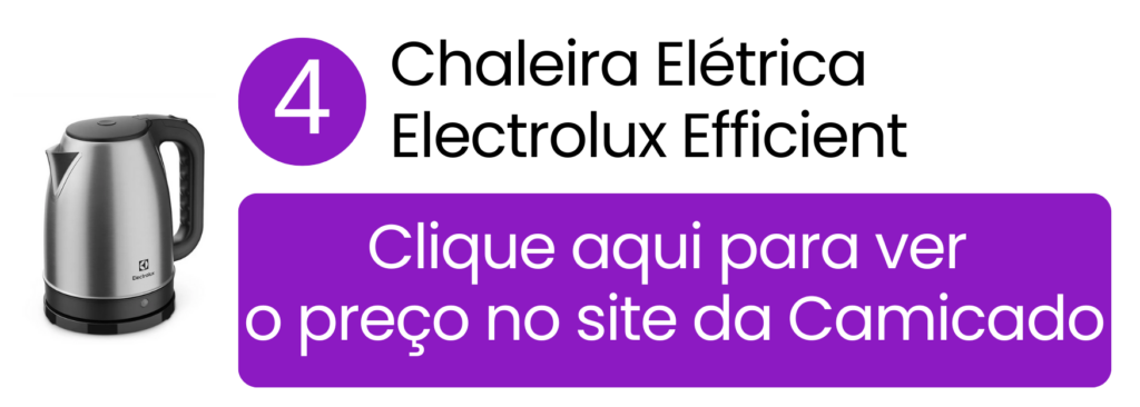 Chaleira elétrica Electrolux Efficient fácil de usar e intuitiva na Camicado.