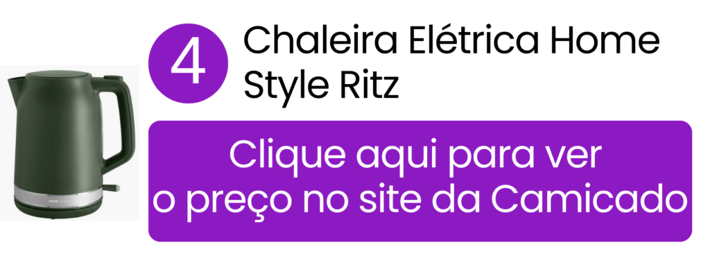 Chaleira elétrica Home Style Ritz leve e ideal para apartamentos na Camicado.