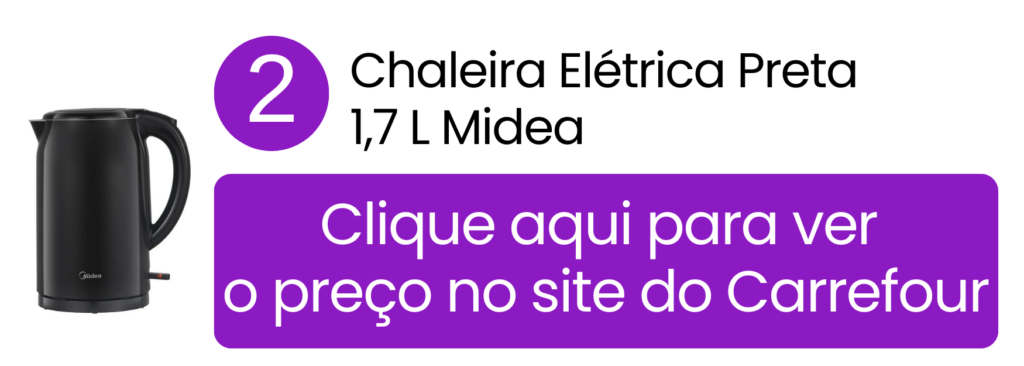 Estrutura segura com isolamento térmico da chaleira Midea Double Wall no Carrefour.