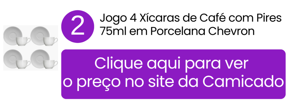 Xícaras de café Chevron 75ml em porcelana resistentes e modernas na Camicado.