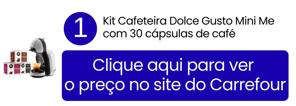 Cafeteira Dolce Gusto Mini Me preta ideal para iniciantes no Carrefour.