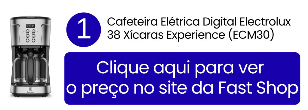 Comprar cafeteira elétrica digital Electrolux ECM30 em inox na Fast Shop.