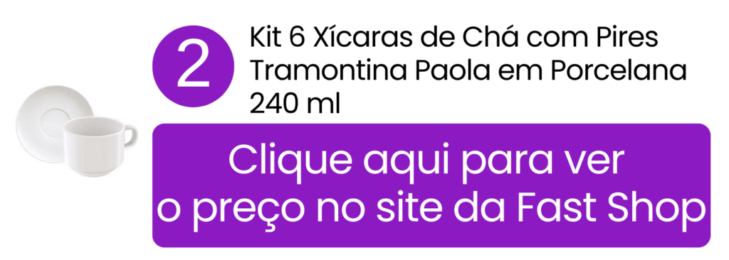 Comprar kit de xícaras Tramontina Paola 240ml em porcelana na Fast Shop.