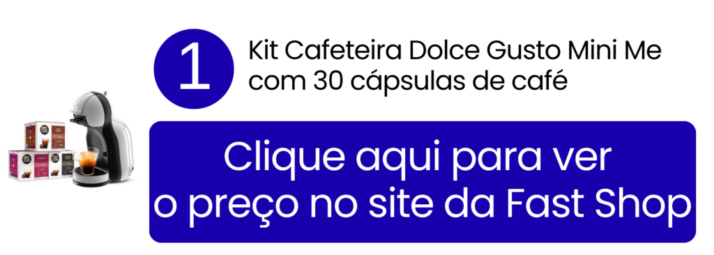 Comprar kit cafeteira Dolce Gusto Mini Me com 30 cápsulas na Fast Shop.