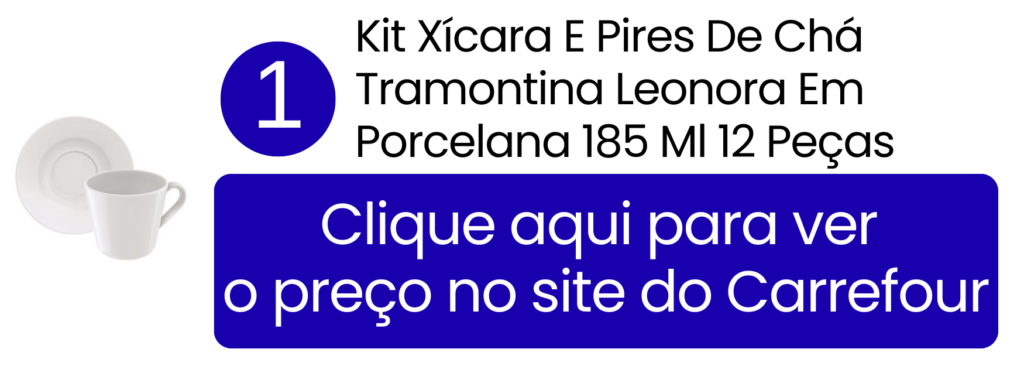 Comprar kit de xícaras de chá Tramontina Leonora em porcelana no Carrefour.