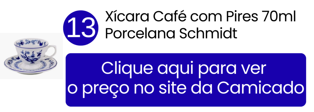 Xícara em porcelana Schmidt tradicional de 70ml para café espresso na Camicado.