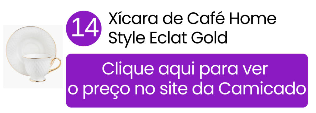 Xícara Home Style Eclat Gold com acabamento premium e sofisticado na Camicado.