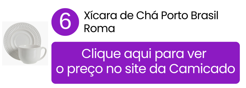 Xícara Porto Brasil linha Roma com acabamento refinado e sofisticado na Camicado.