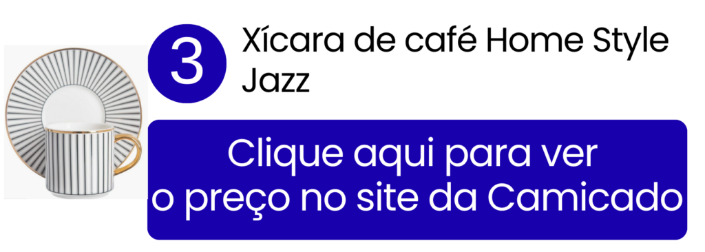 Xícara de café Home Style Jazz com visual criativo e boa ergonomia na Camicado.