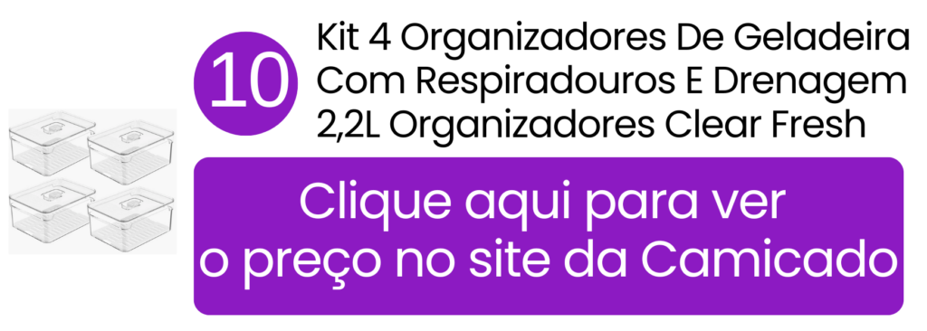 Sistema de drenagem e respiradouros ajustáveis dos potes Clear Fresh controlando a umidade.