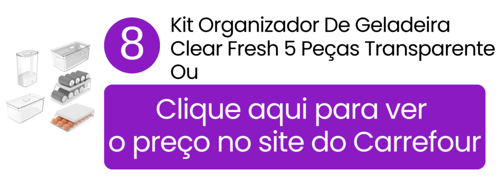 Visão geral do kit de 5 peças Clear Fresh OU com design limpo e transparente em acrílico.