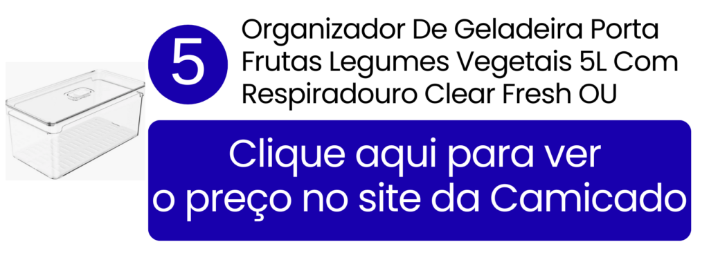 Espaço interno amplo e controle de umidade com o respiradouro do organizador de 5L da OU na Camicado.