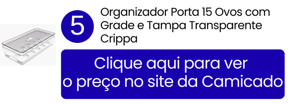 Grade interna do organizador Crippa mantendo os ovos estáveis e protegidos contra impactos.