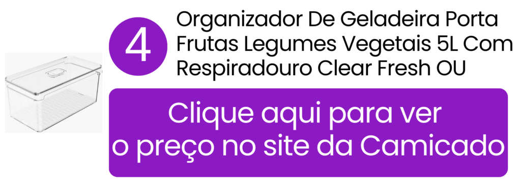 Espaço interno amplo e alta capacidade do organizador de 5L da OU para compras grandes de hortifrúti.