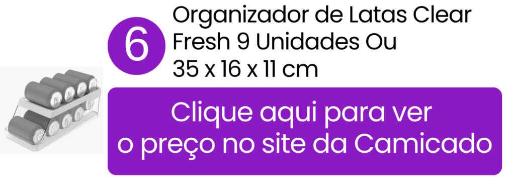Facilidade na retirada e economia de espaço para até 9 bebidas com o organizador Clear Fresh da OU na Camicado.