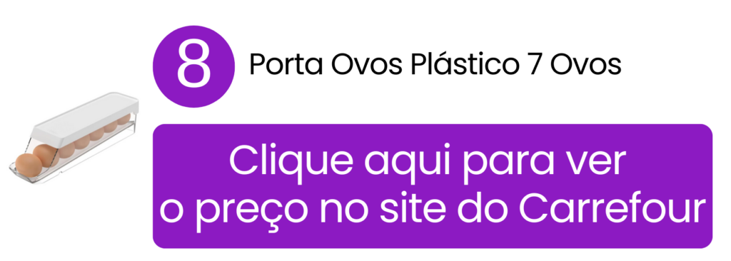 Tamanho compacto e portátil do porta-ovos de 7 unidades ideal para quem mora sozinho.