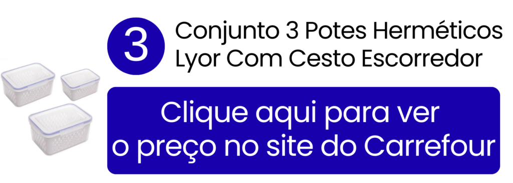 Separação eficiente de cenoura e pepino longe do excesso de água com o cesto interno da Lyor no Carrefour.