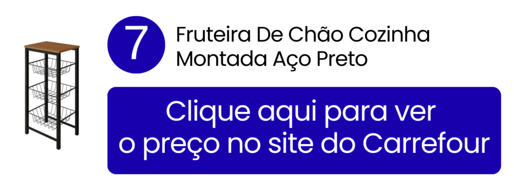 Centralização de legumes e frutas em um único ponto evitando sacolas espalhadas com a fruteira preta no Carrefour.