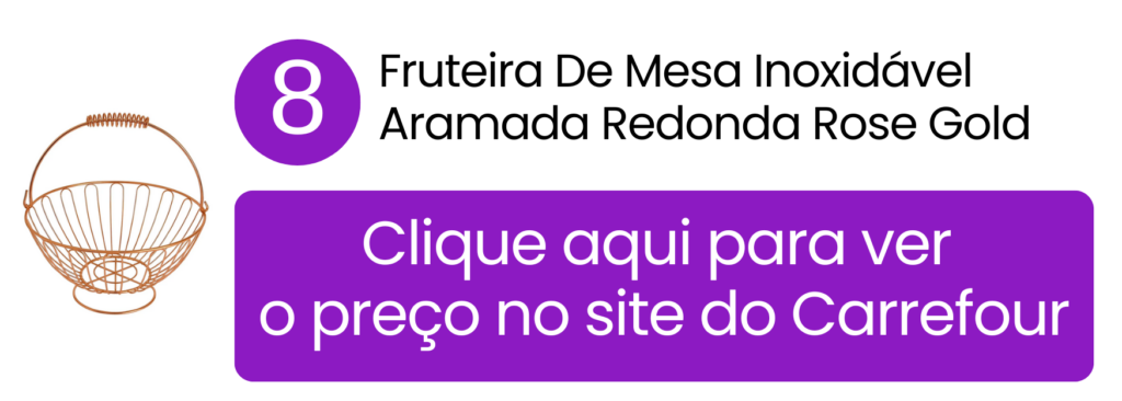 Otimização de bancadas pequenas e aparadores compactos com o design funcional de 24 cm em acabamento rose gold no Carrefour.
