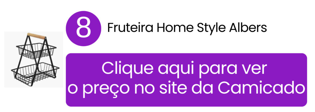 Exposição selecionada de frutas criando um ponto de cor natural na área gourmet com a peça na Camicado.