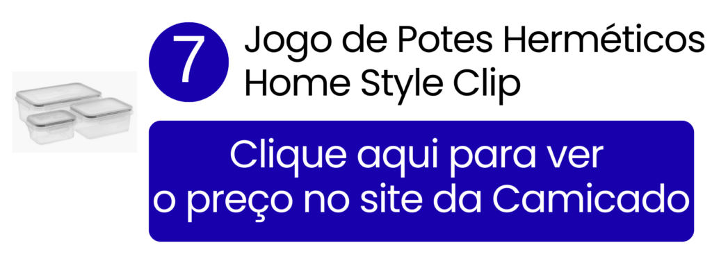 Praticidade no manuseio diário e organização versátil com o conjunto de potes com clip na Camicado.