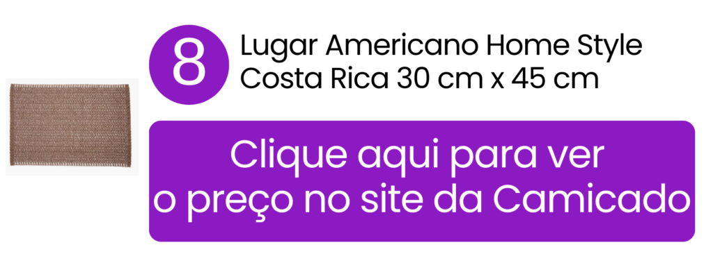 Praticidade retangular compacta que protege a superfície e libera espaço em bancadas de refeição na Camicado.