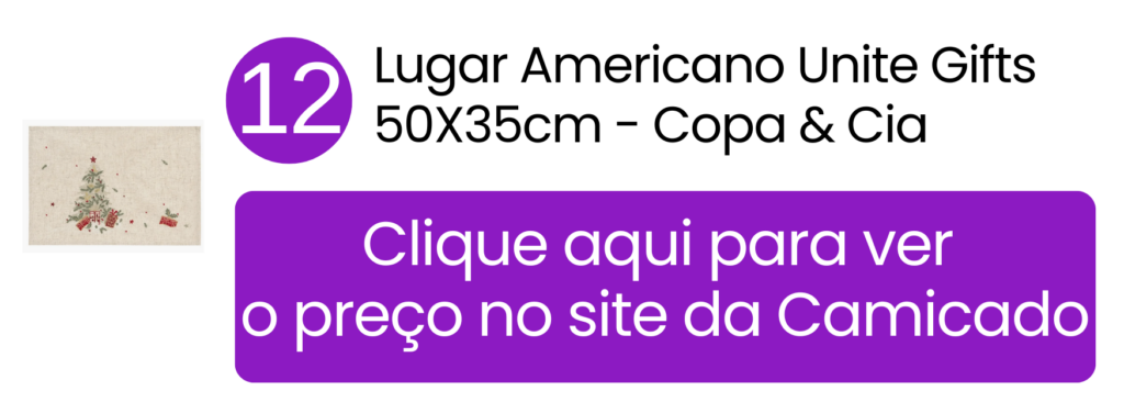 Decoração comemorativa ampla que organiza os lugares e acomoda os itens volumosos típicos das ceias natalinas na Camicado.