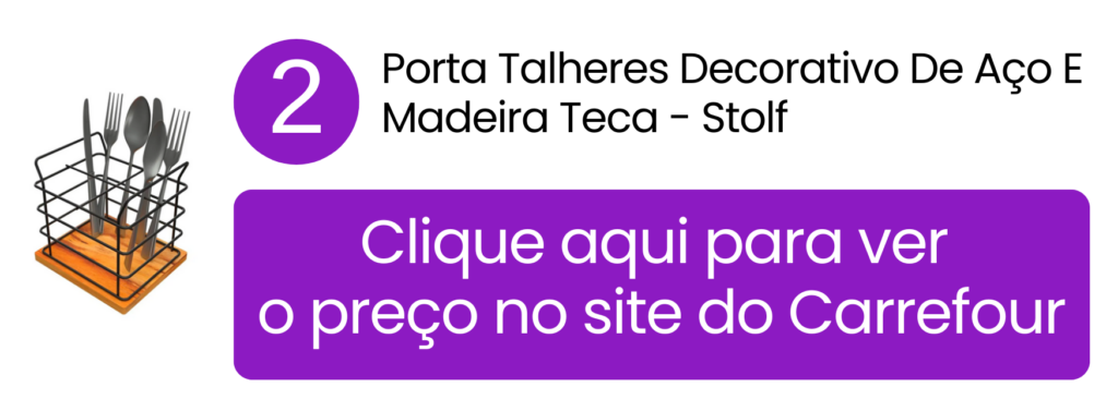 Praticidade para levar todos os utensílios juntos da cozinha para a área gourmet com o suporte no Carrefour.