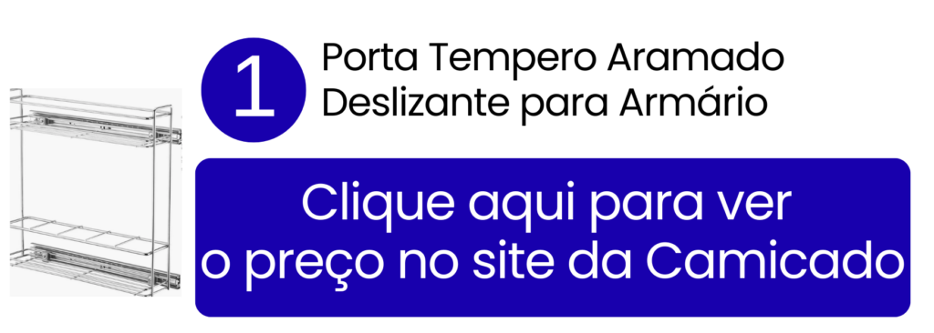 Puxando o organizador aramado para fora para acessar facilmente pequenos potes de temperos secos na Camicado.