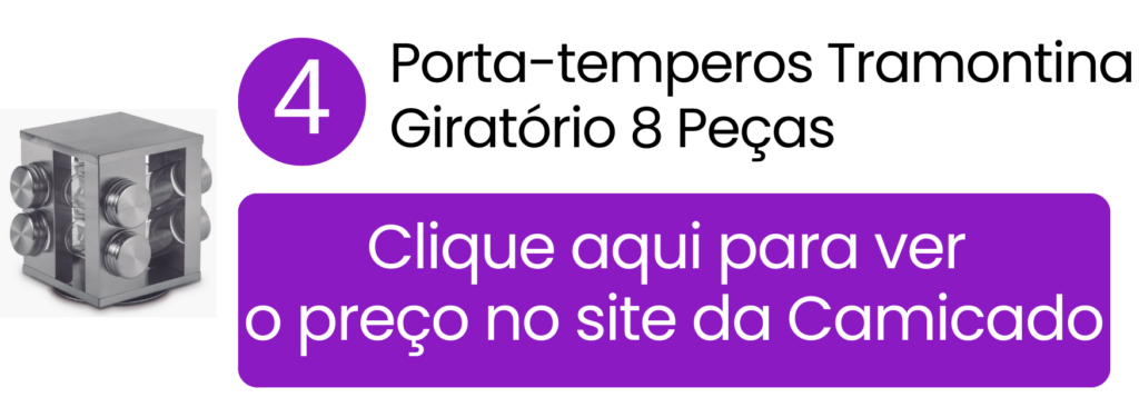 Equilíbrio perfeito entre capacidade e espaço livre na bancada com o organizador de 8 potes da Tramontina na Camicado.