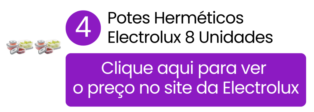 Organização uniforme de mantimentos secos ou frescos com os 8 potes herméticos brancos na loja oficial da Electrolux.