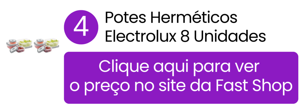Encaixe inteligente em espaços compactos utilizando o kit de 8 potes de plástico na Fast Shop.